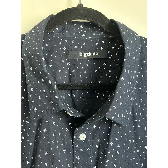 Big Dude Button Shirt Dress Men Size 4XLT Blue Workwear Formal Business Office - Picture 2 of 12